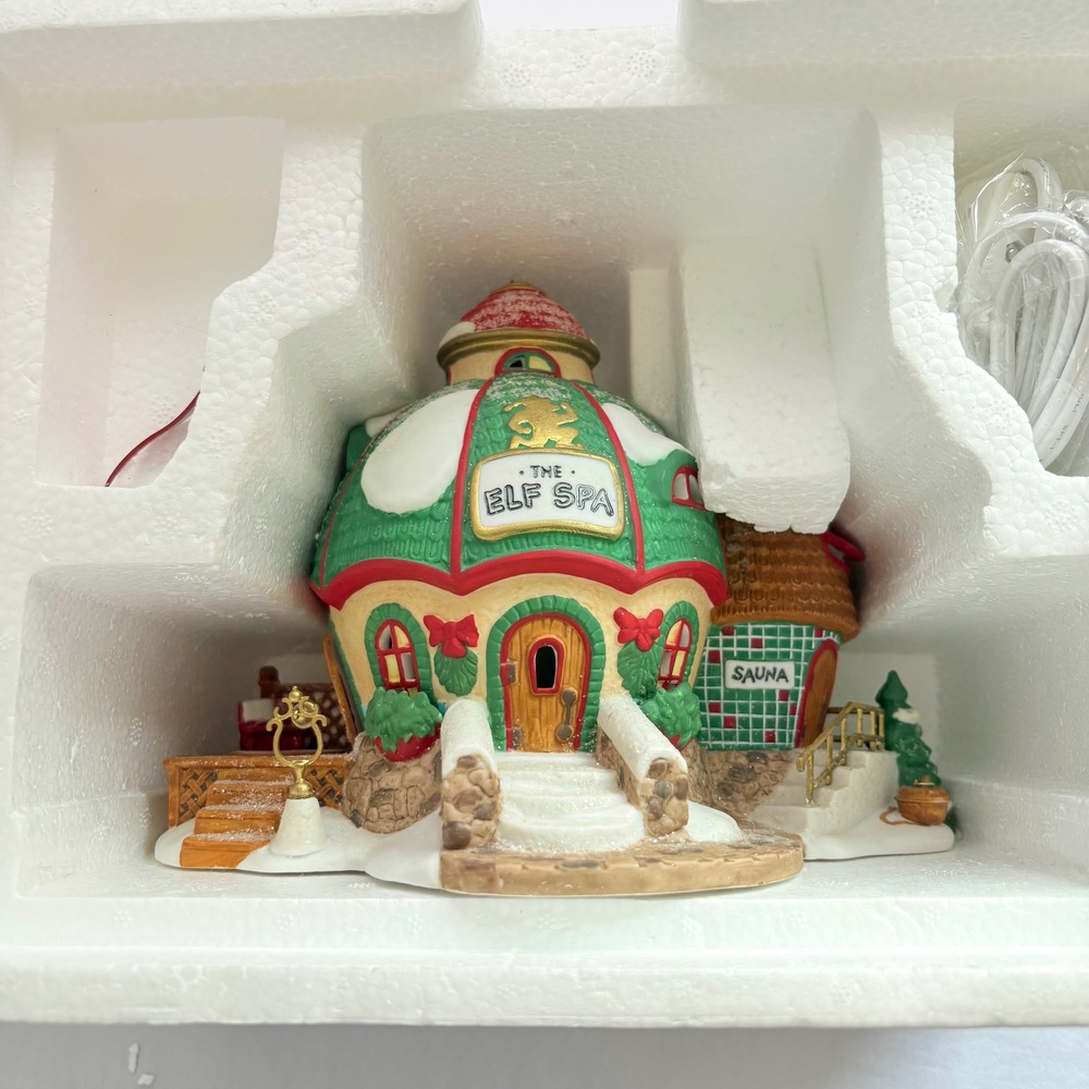 Department 56 North Pole Series The Elf Spa Green Lighted Village 56402 - Picture 6 of 8